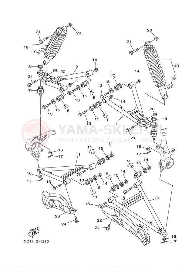 Schemat "Koło przód" do Yamaha VIKING 700 YXM700DER
