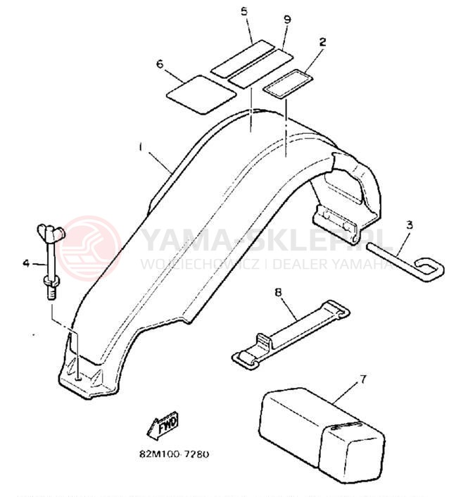 Schemat "GUARD - LUGGAGE BOX" do Yamaha EXCITER EX570M