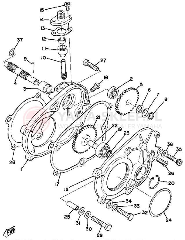Schemat "PUMP DRIVE - GEAR" do Yamaha EX440E
