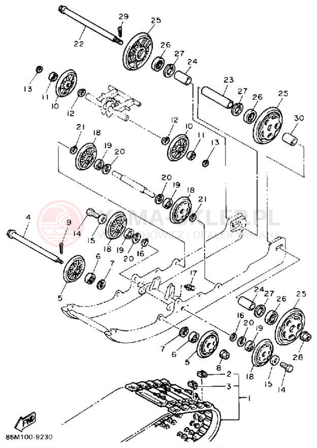 Schemat "Zawieszenie gąsiennicy" do Yamaha EXCITER EX570P/EX570HP