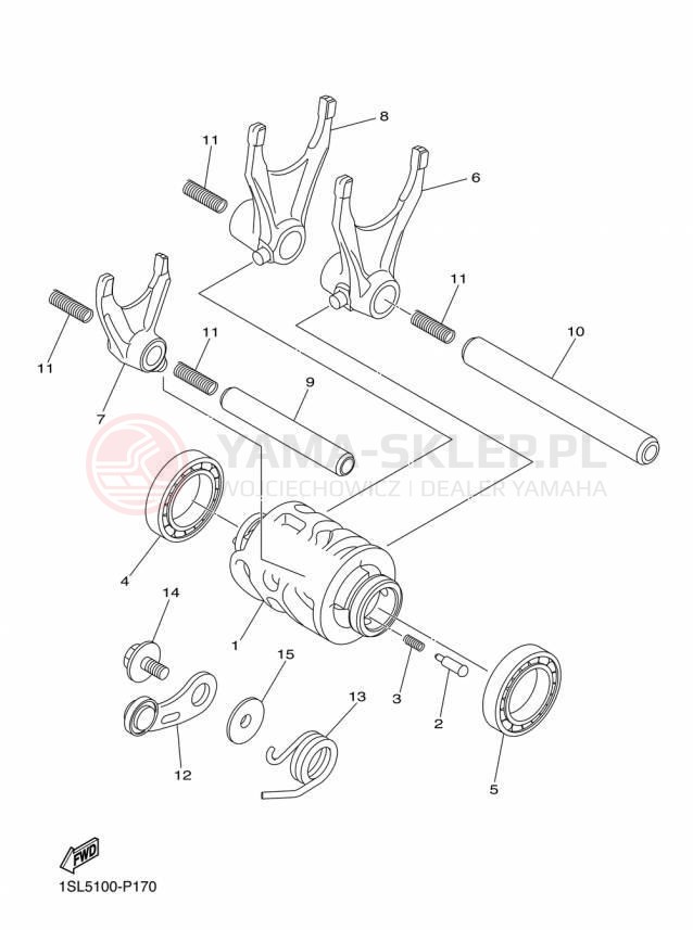 Schemat "Wodziki, automat" do Yamaha YZ450F YZ450FFL/YZ450FFW