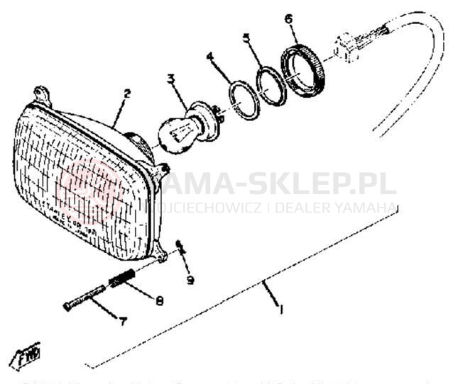 Schemat "Lampa przód" do Yamaha EX440C
