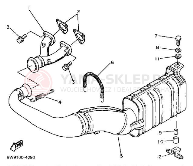 Schemat "Wydech końcowy" do Yamaha ET340TL