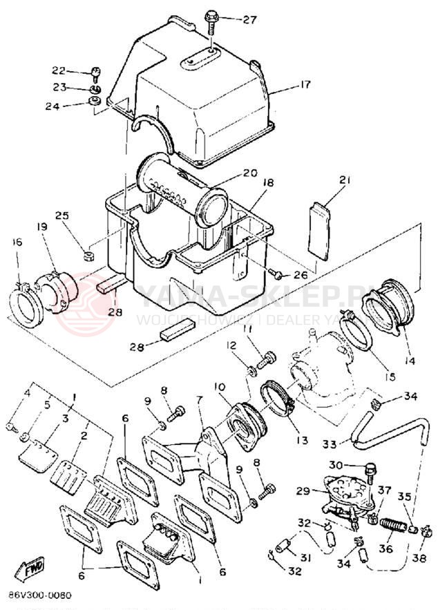 Schemat "Filtr powietrza" do Yamaha VK540 VK540EP