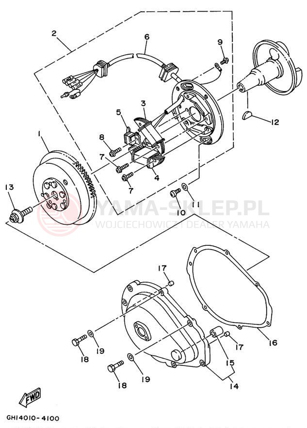 Schemat "prądnica" do Yamaha WAVE VENTURE WVT700T
