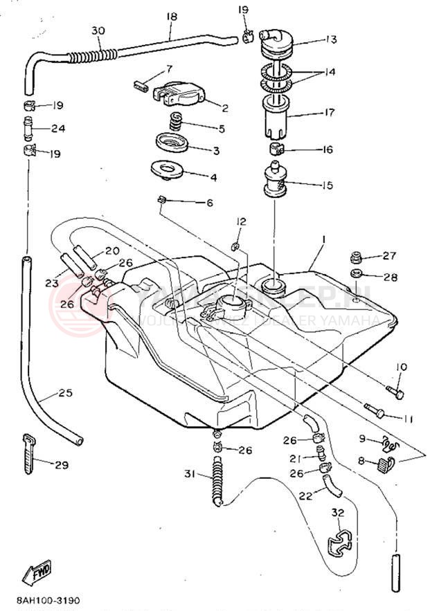 Schemat "zbiornik paliwa" do Yamaha OVATION LE CS340EU