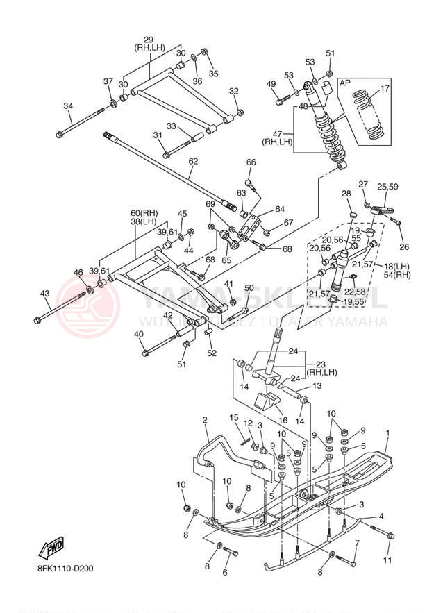 Schemat "płozy" do Yamaha VECTOR MOUNTAIN RS90ML/RS90MSL