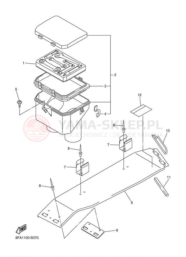 Schemat "GUARD - LUGGAGE BOX" do Yamaha RX-1 LE RX10SH/RX10MSH