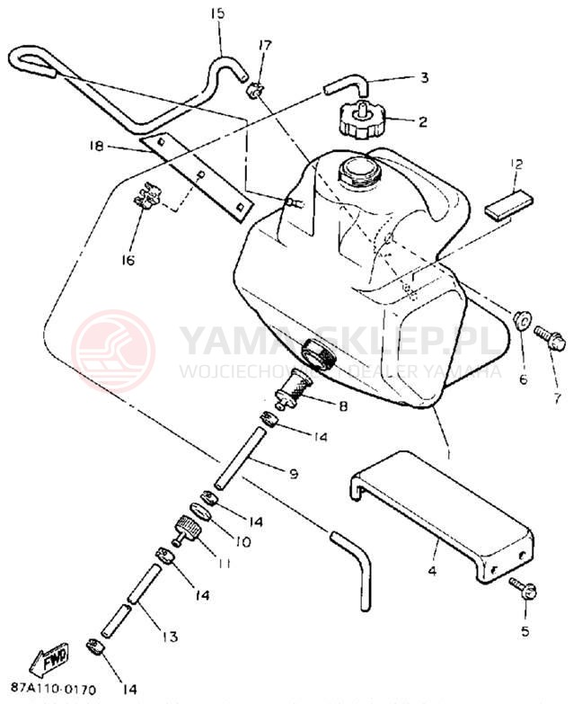 Schemat "zbiornik paliwa" do Yamaha SNOSPORT (ELEC START) SV125EP