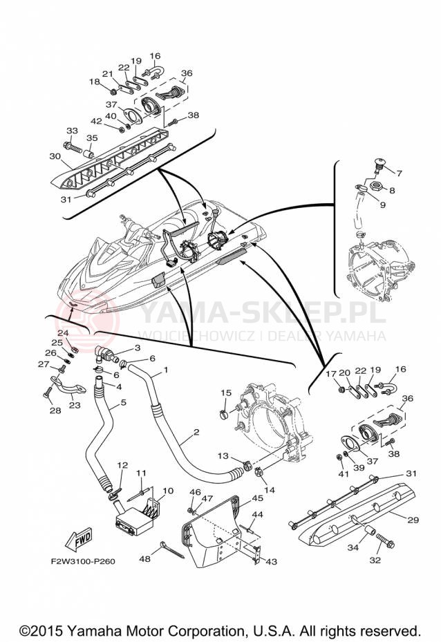 Schemat "HULL & DECK" do Yamaha VXS VX1800-P