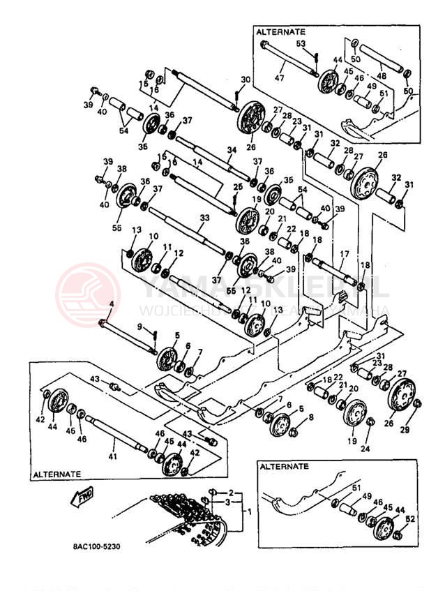 Schemat "Zawieszenie gąsiennicy" do Yamaha VK540 II VK540EB