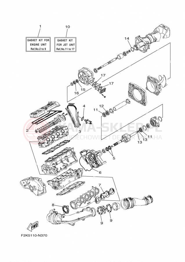 Schemat "Zestaw naprawczy" do Yamaha AR210 LAT1100BP/LAT1100AP