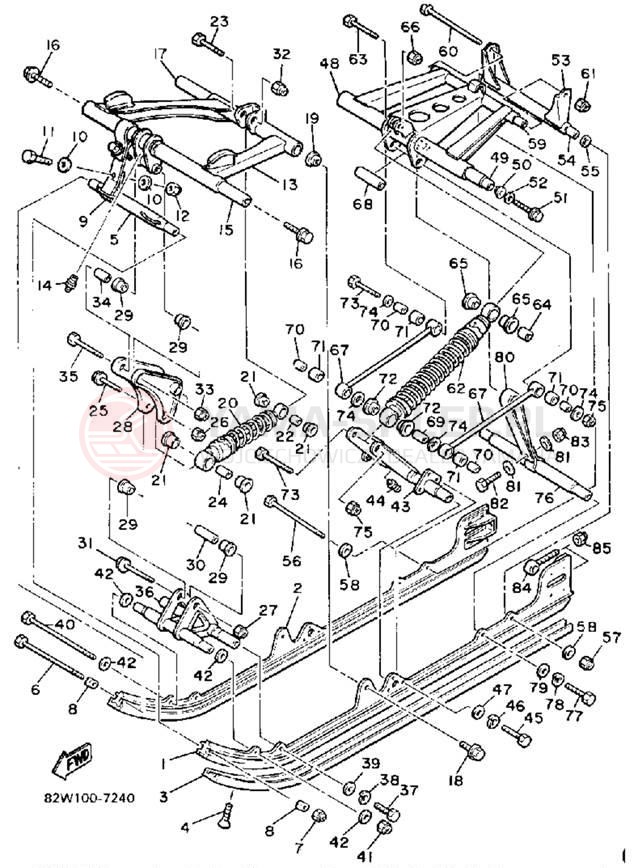 Schemat "Zawieszenie gąsiennicy" do Yamaha SRV SR540N