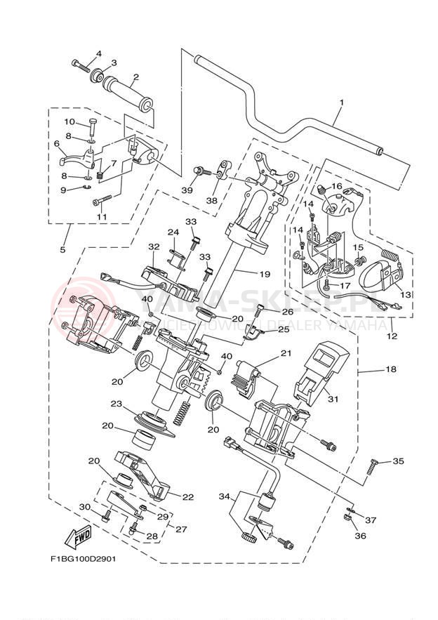 Schemat "Kierownica i osprzęt" do Yamaha WaveRunner FX HO FX1100F