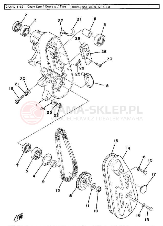 Schemat "Układ napędowy" do Yamaha ET340EC