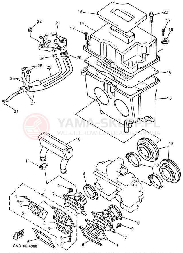 Schemat "Wtrysk paliwa" do Yamaha VMAX 500 VX500W