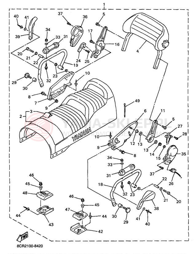 Schemat "siedzenie" do Yamaha VENTURE 500 VT500B/VT600B