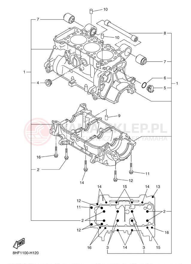 Schemat "Obudowa silnika" do Yamaha RS VECTOR GT RS90GTAS
