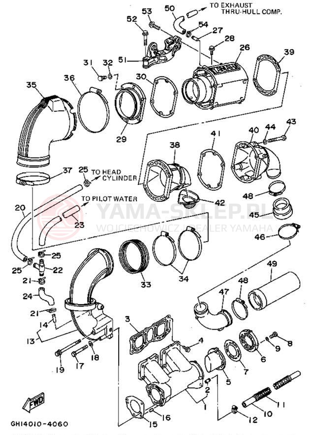 Schemat "wydech" do Yamaha WAVE RAIDER RA700S
