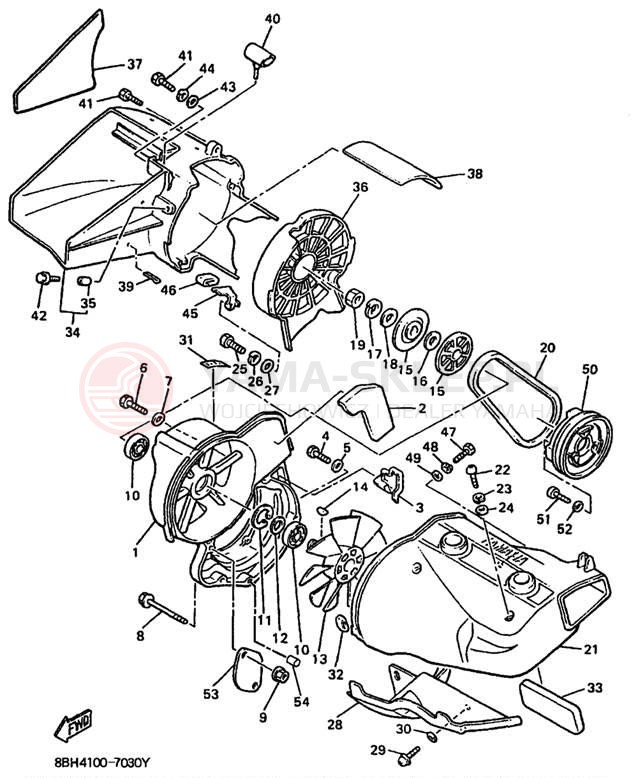 Schemat "Obudowa wentylatora" do Yamaha PHAZER MOUNTAIN LITE PZ480STA