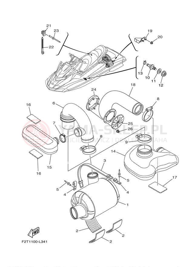 Schemat "wydech" do Yamaha FX CRUISER HO FB1800AN