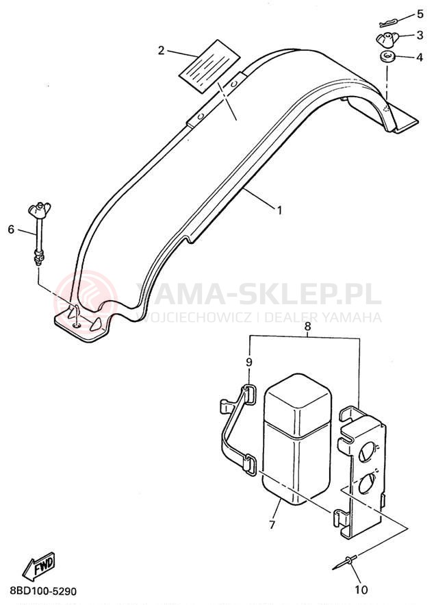 Schemat "GUARD - LUGGAGE BOX" do Yamaha BRAVO LT BR250TC