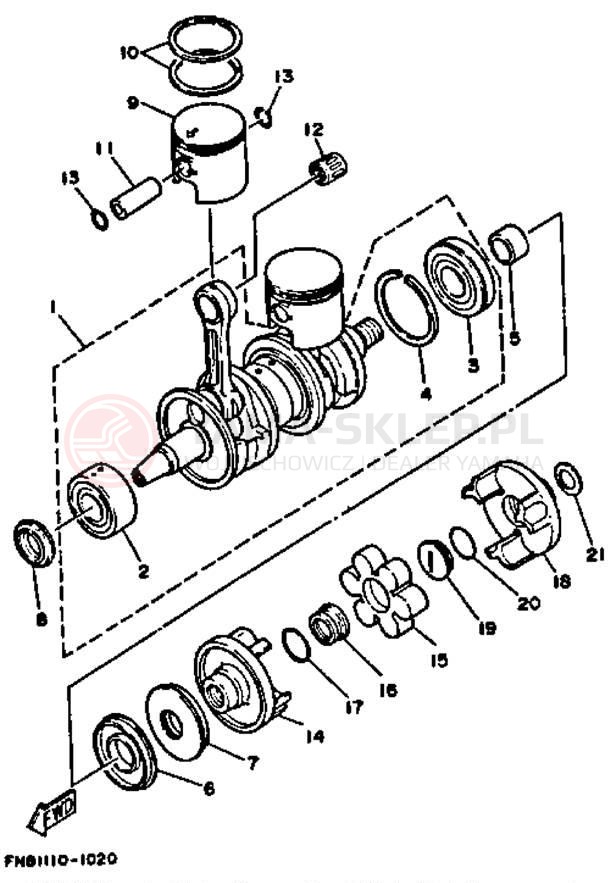 Schemat "Wał korbowy, tłok" do Yamaha WRB650Q_62