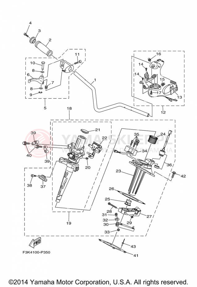 Schemat "Kierownica i osprzęt" do Yamaha WAVERUNNER FZS GX1800AP