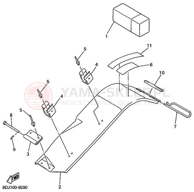Schemat "GUARD - LUGGAGE BOX" do Yamaha PHAZER 500 PZ500C