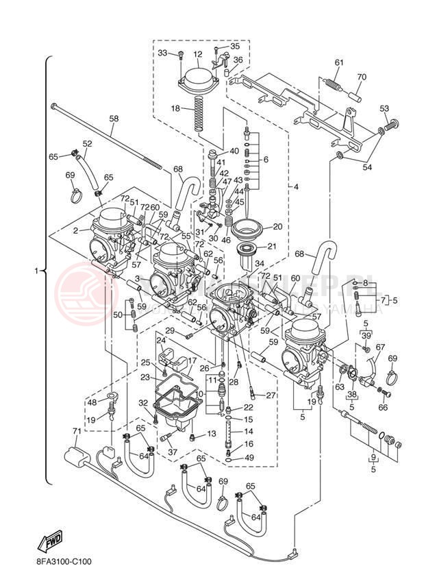 Schemat "Gaźnik" do Yamaha RX-1 MOUNTAIN RX10MJ/RX10MSJ