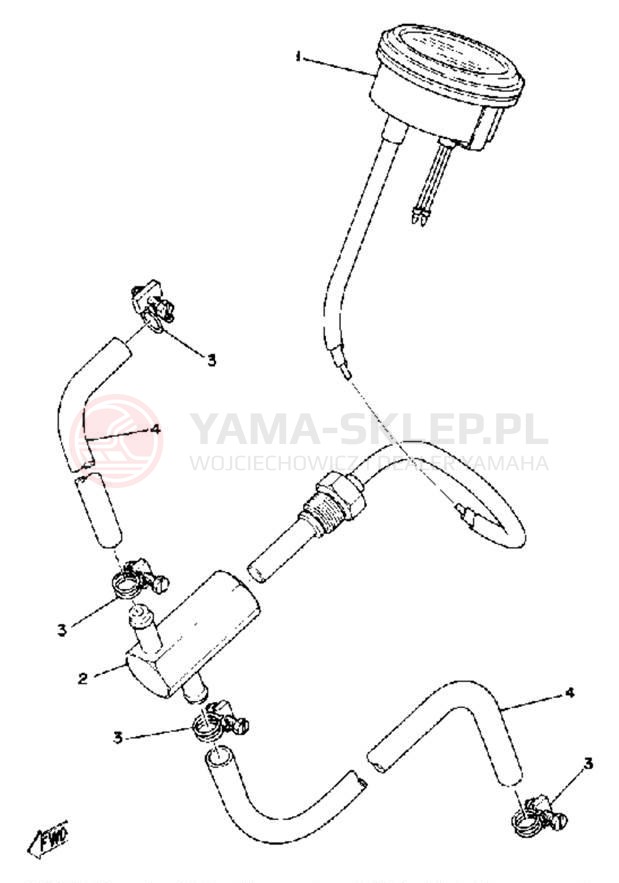 Schemat "Przewody pompy wody" do Yamaha SRX440B