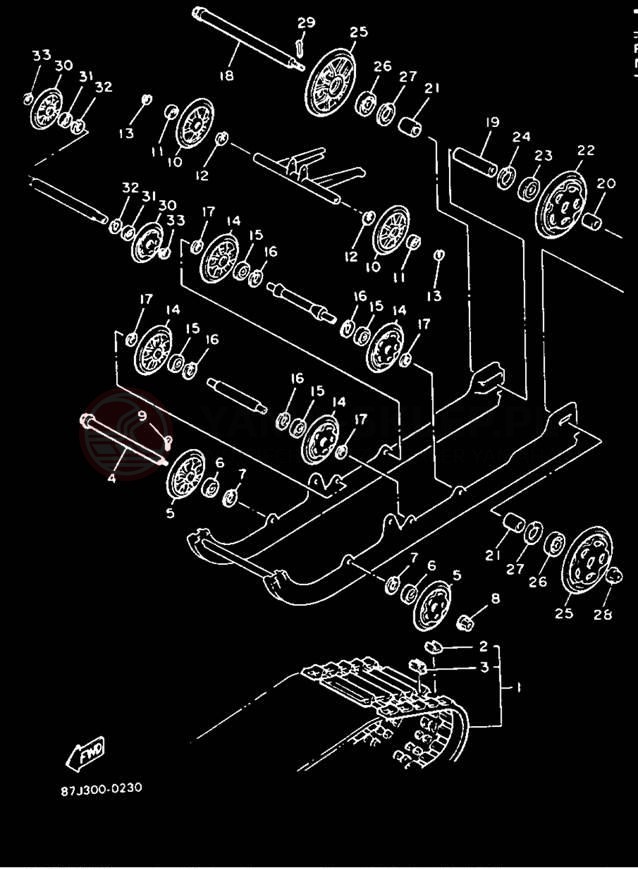 Schemat "Zawieszenie gąsiennicy" do Yamaha PHAZER II PZ480R