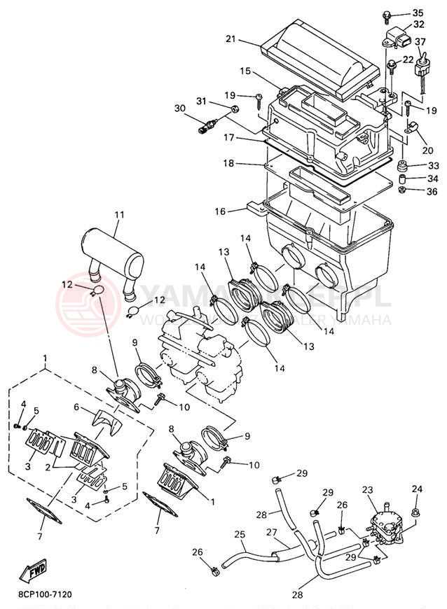 Schemat "Wtrysk paliwa" do Yamaha MOUNTAIN MAX 700 MM700A/MM600A