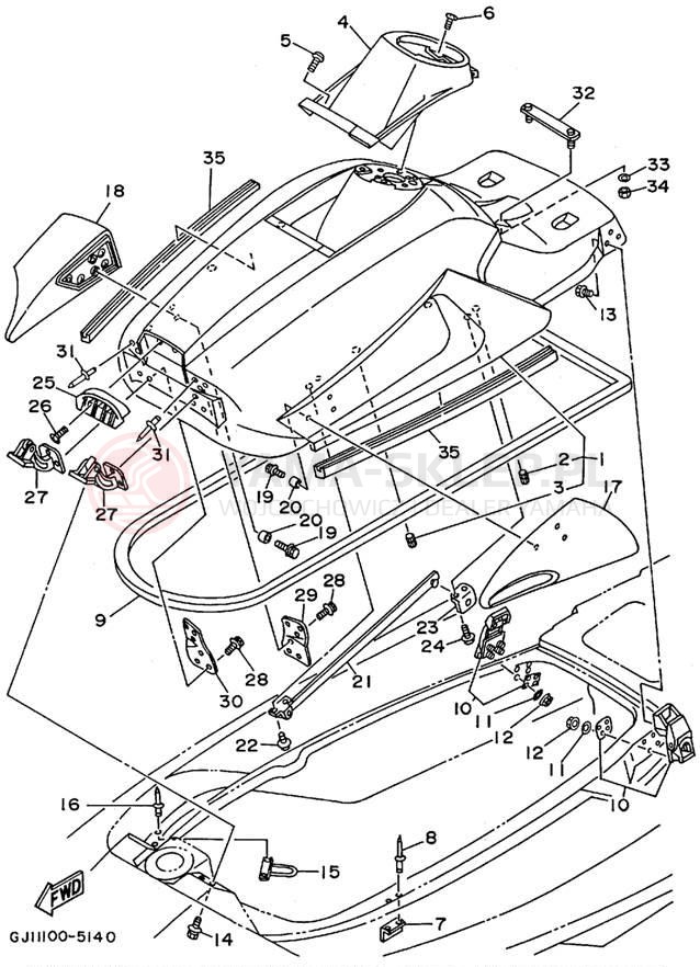 Schemat "ENGINE HATCH" do Yamaha RA700AT