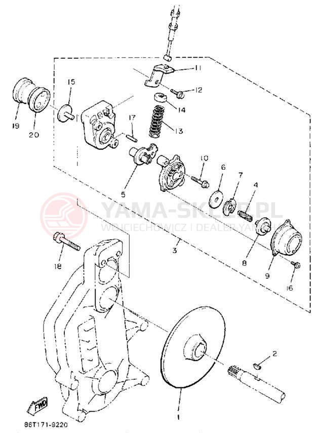 Schemat "hamulec" do Yamaha EXCITER II ST EX570STT