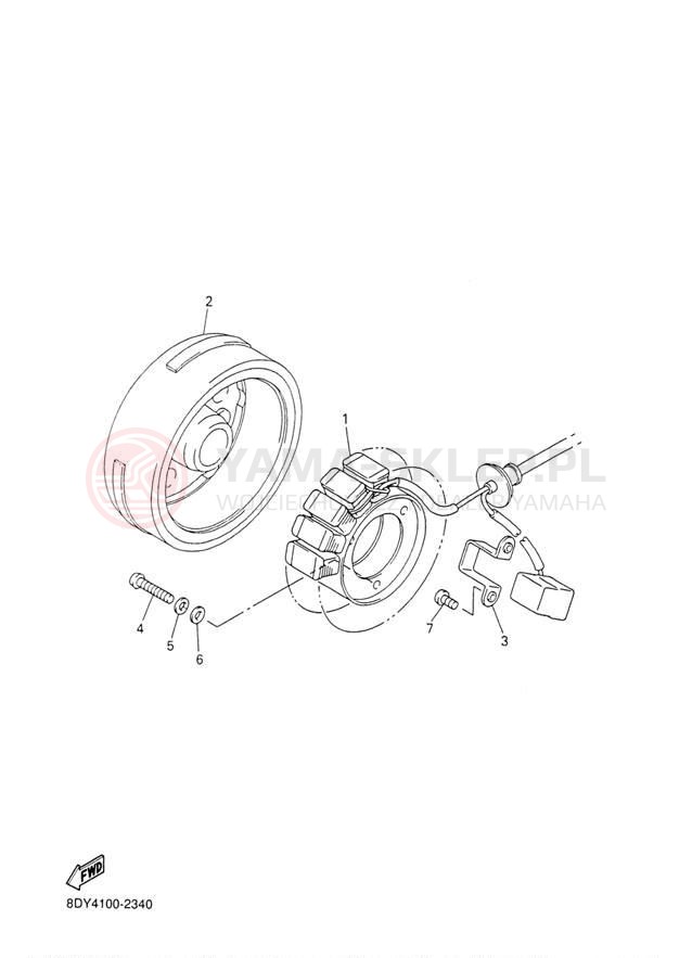 Schemat "prądnica" do Yamaha VENTURE 600 VT60J