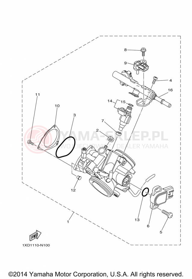 Schemat "Układ wtryskowy" do Yamaha VIKING YXM700DFL