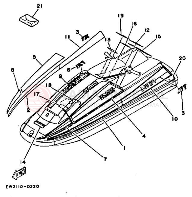 Schemat "Naklejki" do Yamaha SUPER JET SJ650P