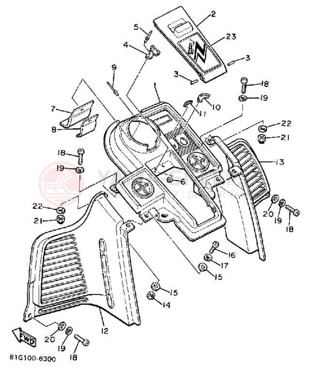 Schemat "INSTRUMENT PANEL" do Yamaha SRV SR540N