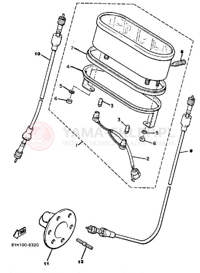 Schemat "licznik" do Yamaha PHAZER PZ480K