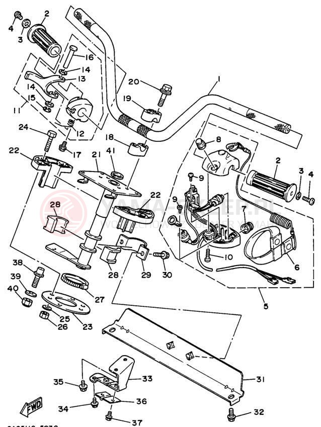 Schemat "Kierownica i osprzęt" do Yamaha WAVE RUNNER III WRA650U