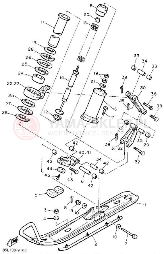 Schemat "płozy" do Yamaha OVATION LE CS340ET