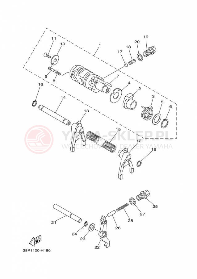 Schemat "Wodziki, automat" do Yamaha GRIZZLY 700 EPS SE YFM700PSFS