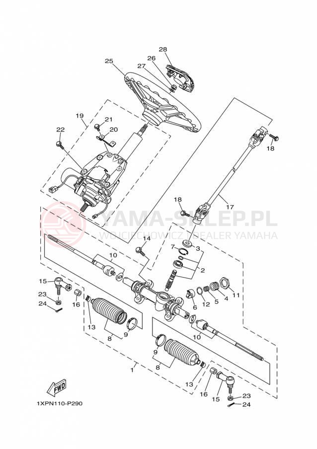 Schemat "Półki zawieszenia" do Yamaha VIKING EPS YXM700PFL
