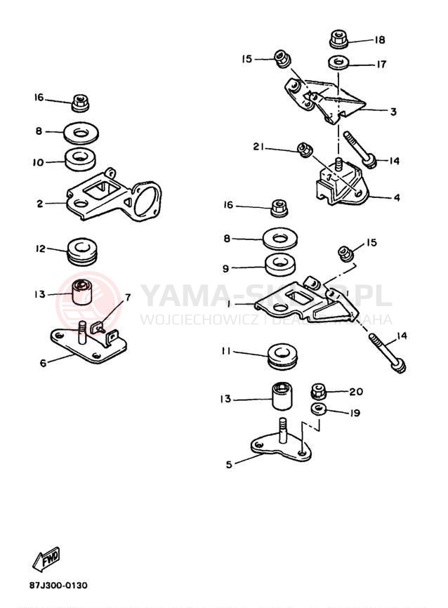 Schemat "Mocowanie silnika" do Yamaha PHAZER SS PZ480A