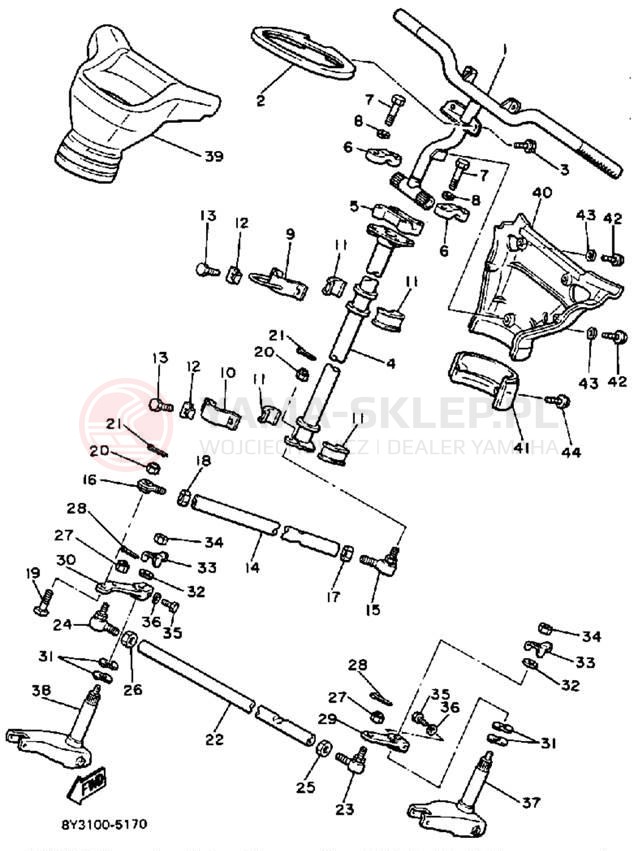 Schemat "Półki zawieszenia" do Yamaha EXCEL III EC340J