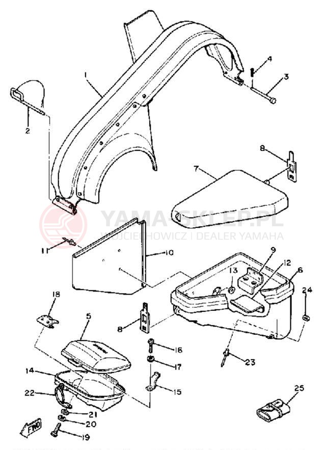 Schemat "GUARD - LUGGAGE BOX" do Yamaha SS440E
