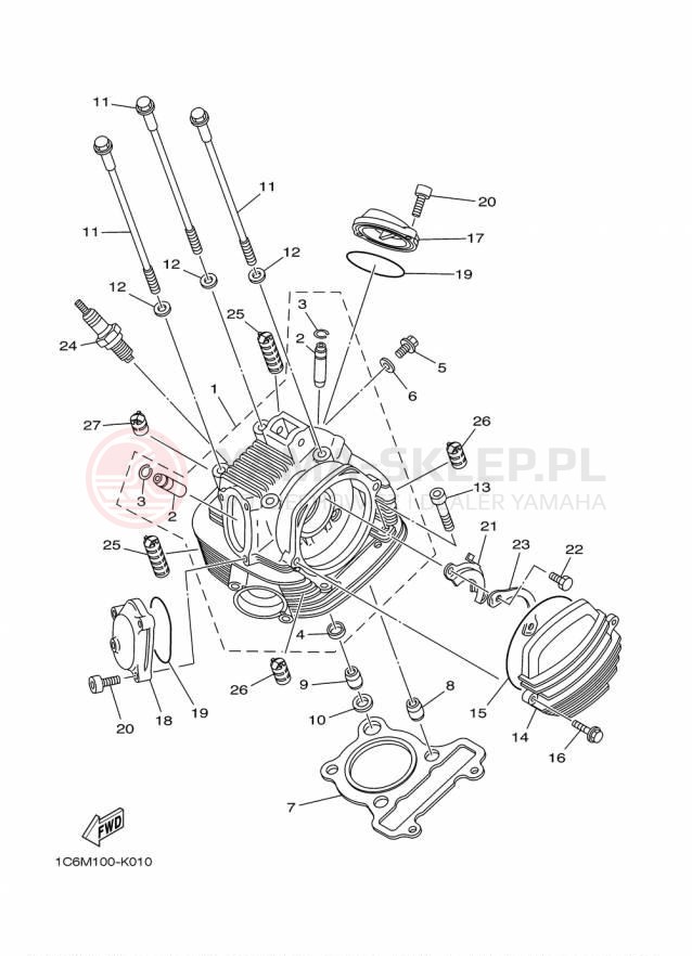 Schemat "głowica" do Yamaha TTR230 TTR230F