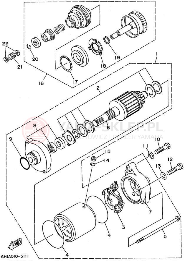Schemat "rozrusznik" do Yamaha RA700AT