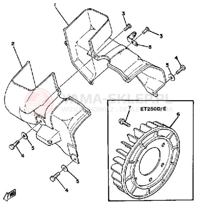 Schemat "Filtr powietrza" do Yamaha ET250D